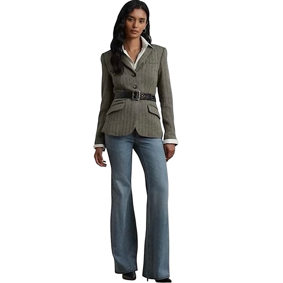 Lauren Ralph Lauren High Rise Flare Jeans blue wash size 10 new with tag - Picture 1 of 13
